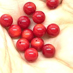 Lot Of 60- 6mm Red Coral Beads 