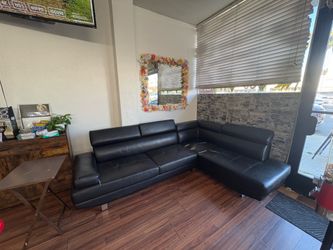 Free leather black couch