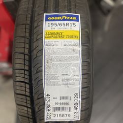 1 New Goodyear Assurance ComforTred Touring – 195/65R15 91H – $50