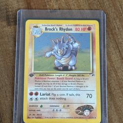Brock’s Rhydon Hollow First Edition Pokémon card