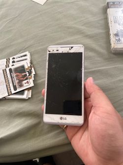 LG phone with a broken screen