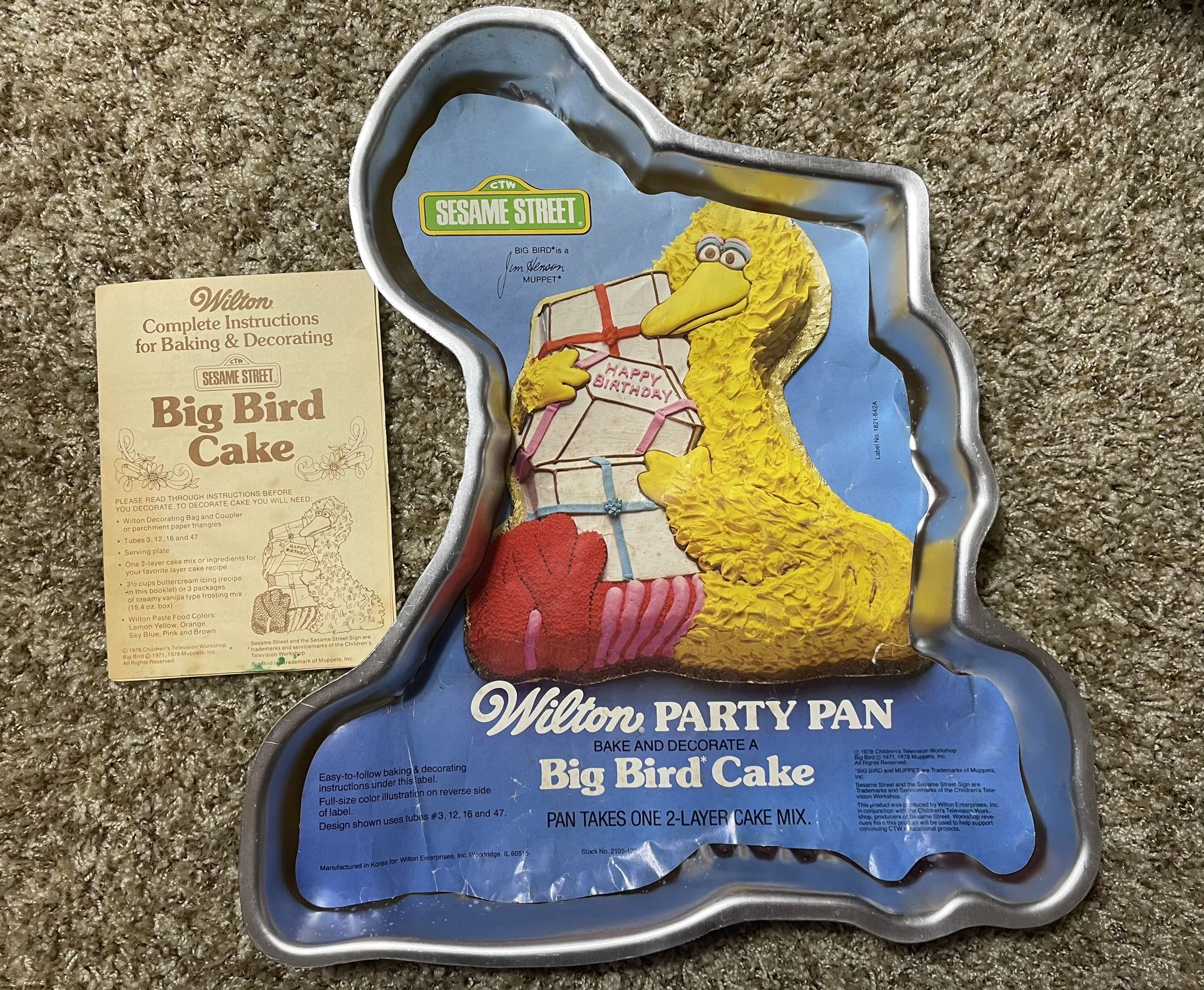 Vintage 1978 Muppets Sesame Street Big Bird Cake Pan Wilton