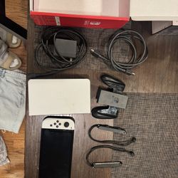 Nintendo switch oled with additional accesories