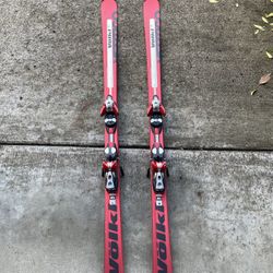 Red  Vintage Völkl Skis 