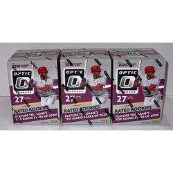 2020 Panini Donruss Optic Baseball Blaster Boxes 3 Brand New & Factory Sealed MLB Cards Box