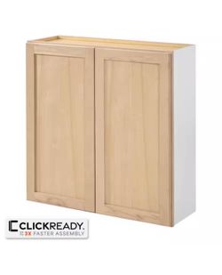 Hampton Bay 36 in. W x 12 in. D x 36 in. H Ready to Assemble Wall Kitchen Cabinet in Unfinished with