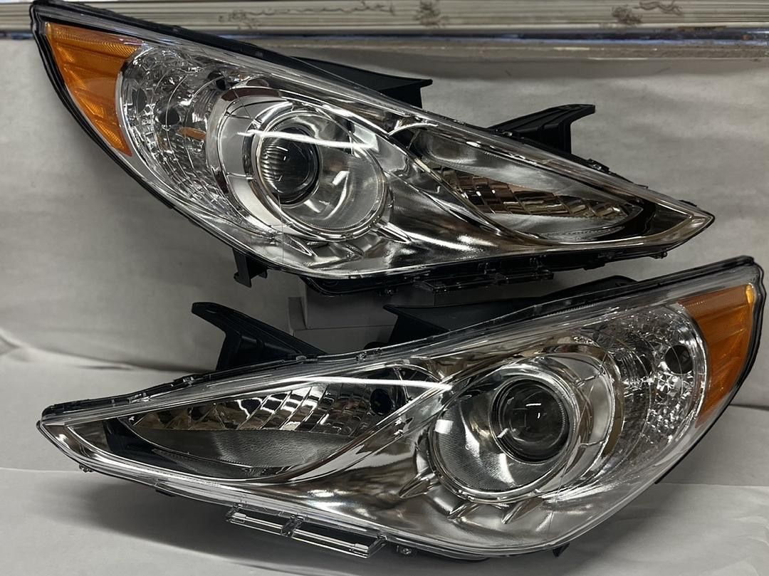 Chrome Headlights Luces Micas Calaveras Faros For 2011 To 2014 Hyundai Sonata