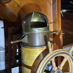 Vintage Brass Binnacle With Compass