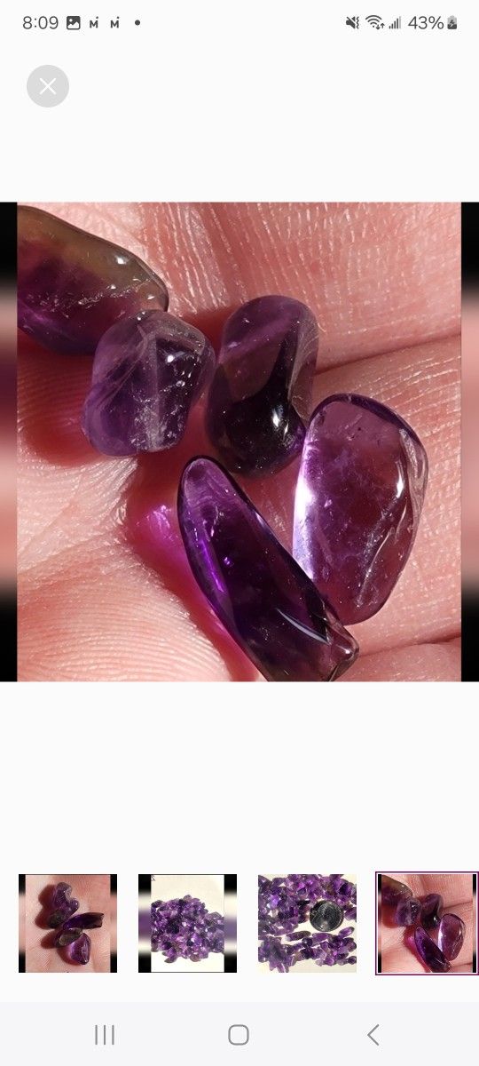 5pcs. Natural Purple Amethyst Crystals 7-10mm