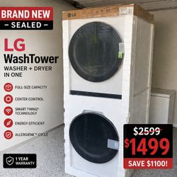 LG WashTower Washer & Dryer Combo – Smart – Space Saving