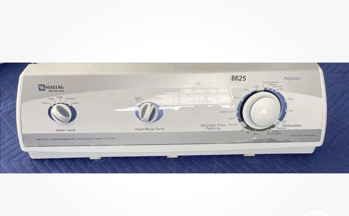 Maytag Performa Washer Control Panel with timer & switches Part# (contact info removed)2,(contact info removed)1