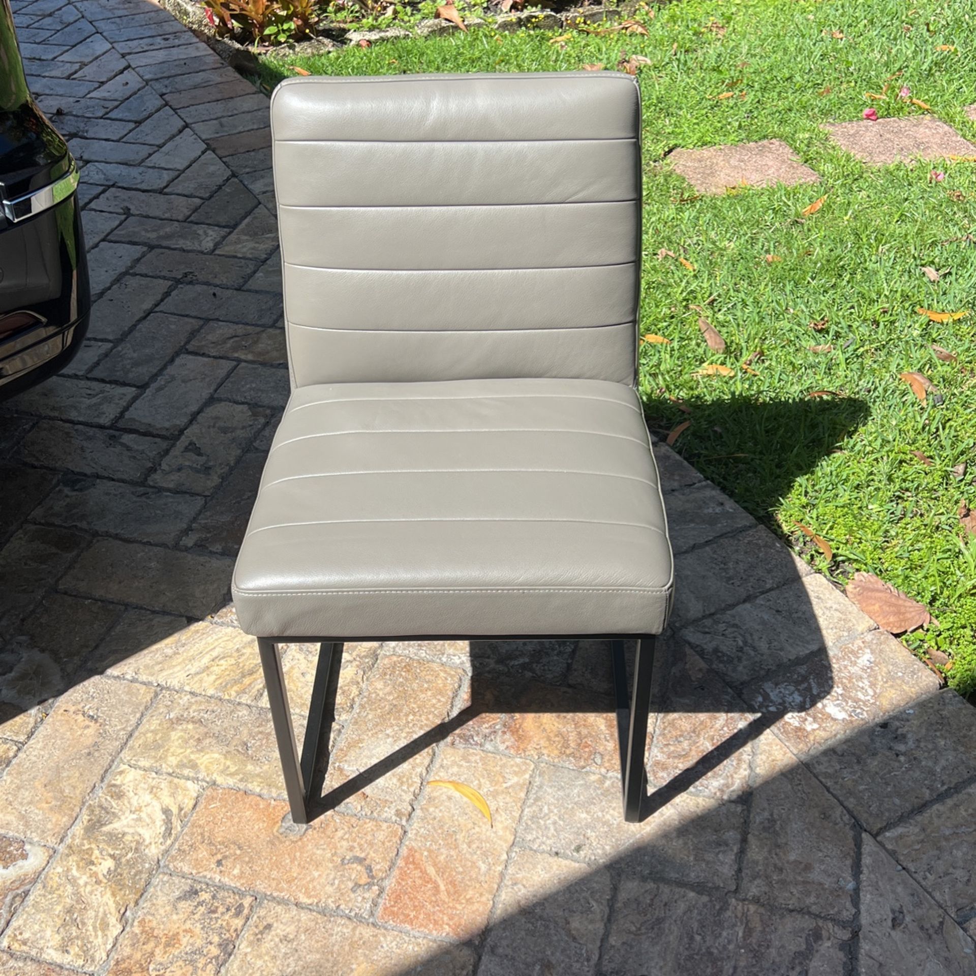 Crate And Barrel Channel Leather Chairs