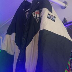 Vintage Spurs Logo 7 L bomber Puffer Jacket With Hoodie