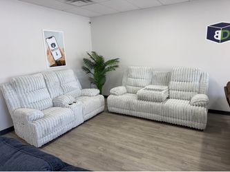 Power Reclining Sofa & Loveseat-Brand New