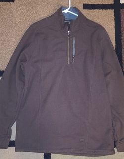 REI Trailsmith Brown Quarter Zip Fleece Pullover Sweater Size XLarge