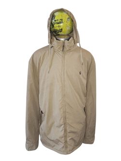VINTAGE POLO RALPH LAUREN STOWAWAY HOOD JACKET WINDBREAKER BEIGE SIZE 4XLT TALL