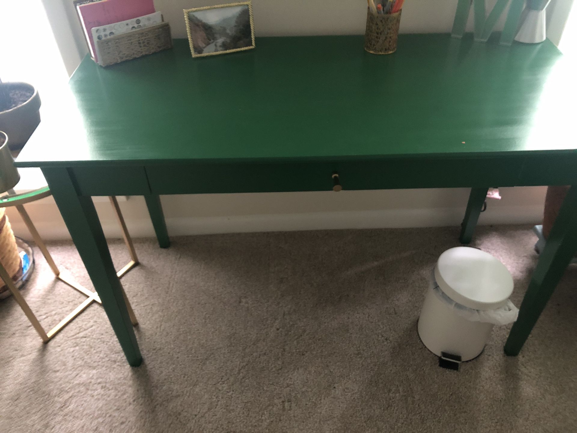 Green Desk with Gold Hardware