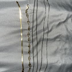 silver and gold filled necklaces and bracelets 