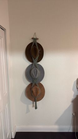 Hats with hanging macrame
