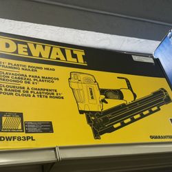 Brand New Dewalt 21 plastic round head nail gun Model: DWF83PL 