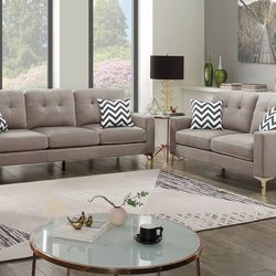 Beige Sofa And Love Seat Set 