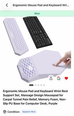 Ergonomic Mouse Pad and Keyboard Wrist Rest Support set