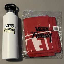 Vans Family Exclusive h2go Tumbler Water Bottle + OTW Flag Bundle Brand New DS