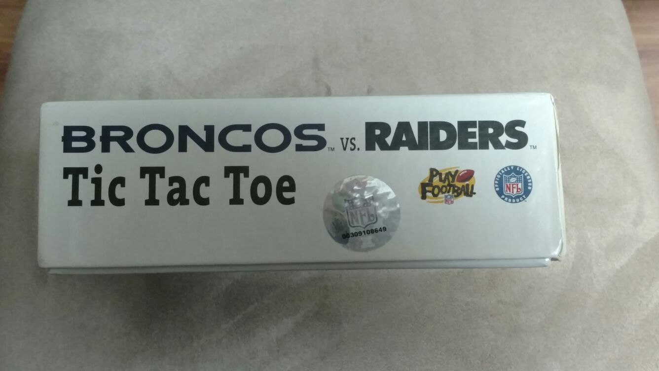 NEW Play Football Broncos vs Raiders Tic Tac Toe Football Game