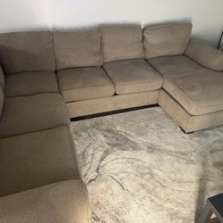 6 Seater Tan Couch 