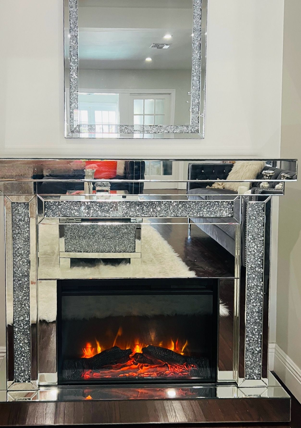 Diamond Fireplace Mirror  