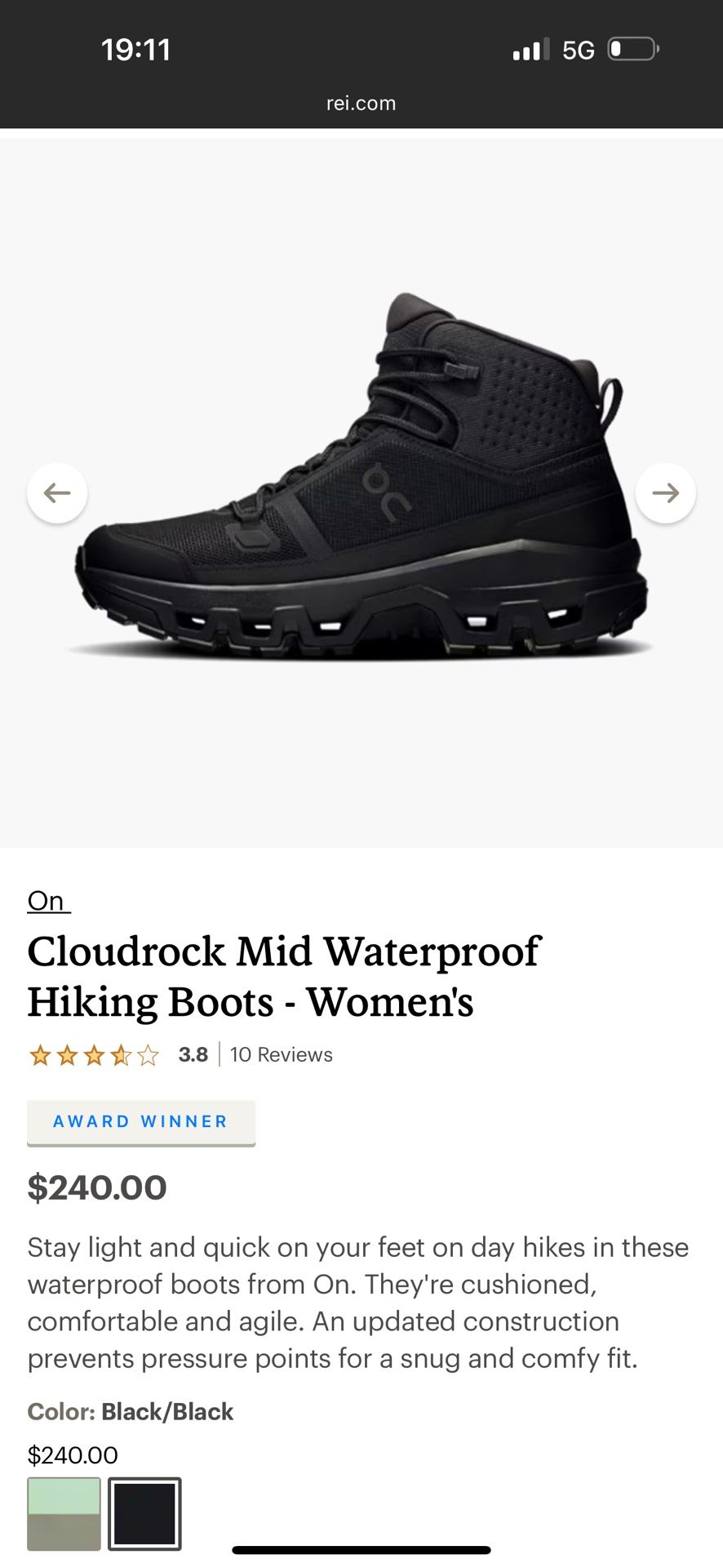 ON Cloudrock Mid Waterproof Hiking Boots - Women's