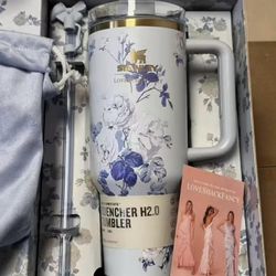 Blue flower Stanley cup