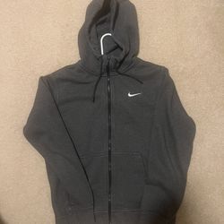 Grey Solo Swoosh Nike Zip up  