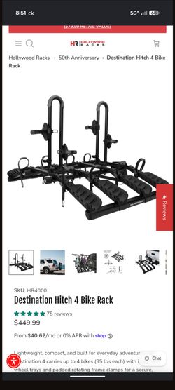 Destination hitch 4 bike rack
