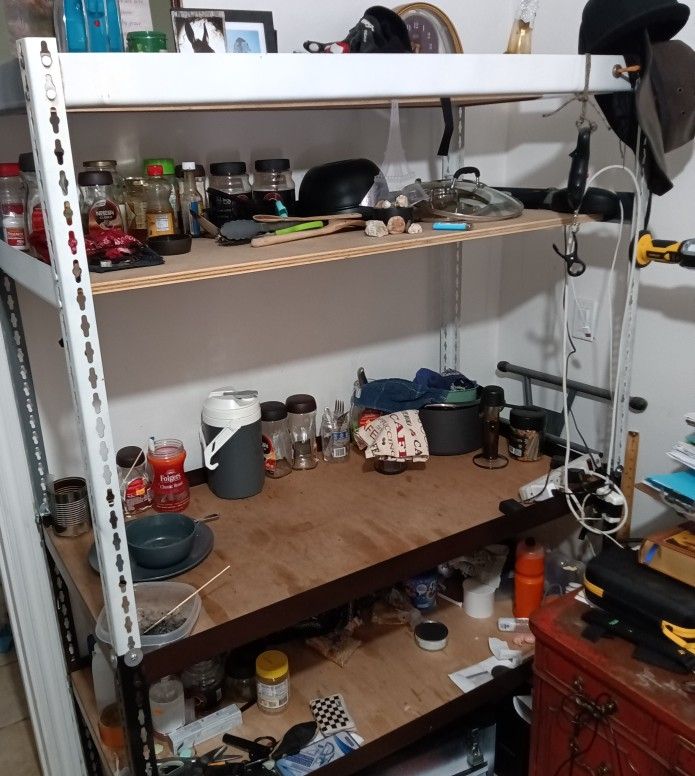 2 Different Metal Shelves 
