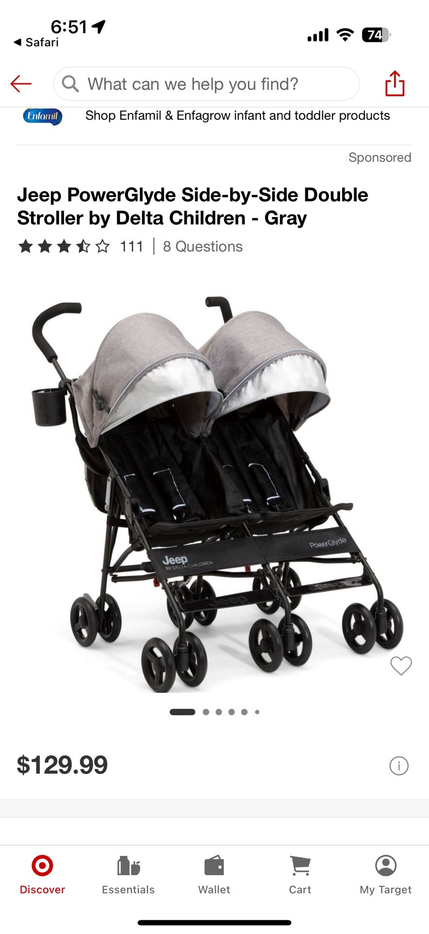 Jeep Double Stroller