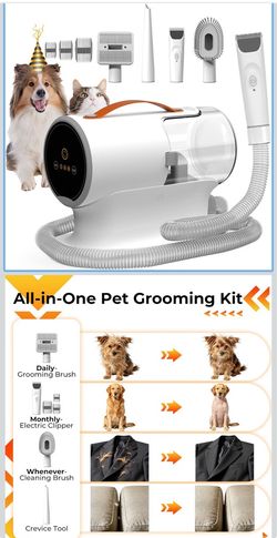 Dog Grooming Vacuum Kit with Clippers