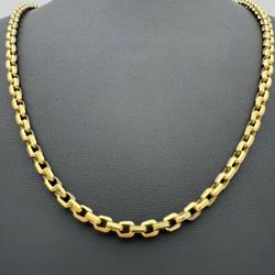 14k solid yellow gold cable link 24” chain necklace 4.5mm