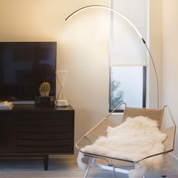 Brightech Sparq Arc Floor Lamp, Ultra Bright Lamp for Living Rooms & Offices – 3-Way Dimmable Smart, Tall Contemporary Standing Lamp for Reading in Be
