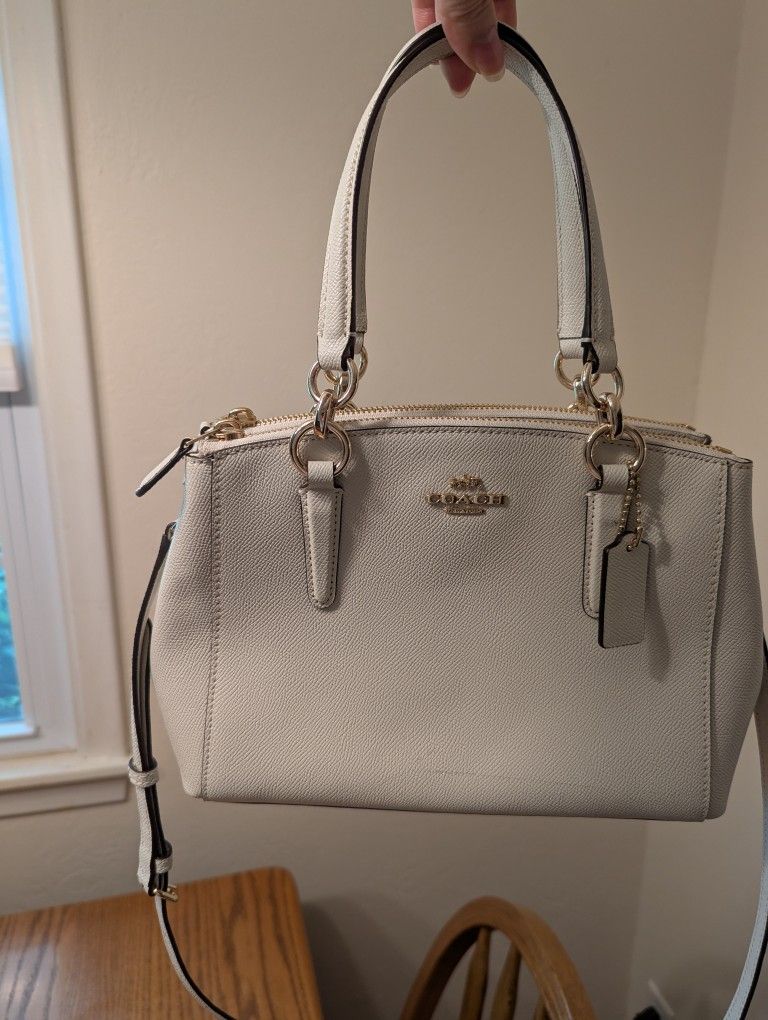 Small Coach White Handle Purse