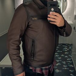 Thursday Boots Moto Leather Jacket Brown L