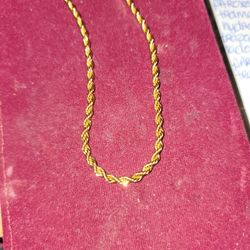 20 Inch Gold Filled Rope Chain 2mm