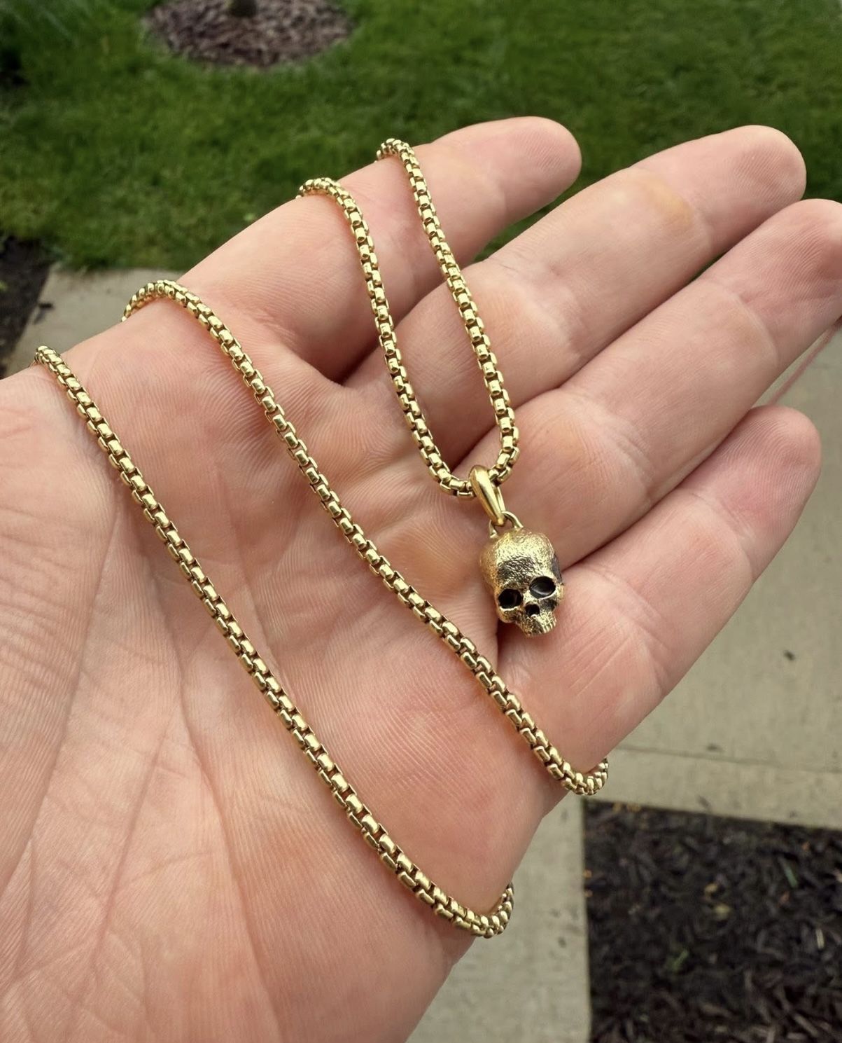 18k Gold David Yurman Skull Amulet Pendant with 18K Yellow Gold