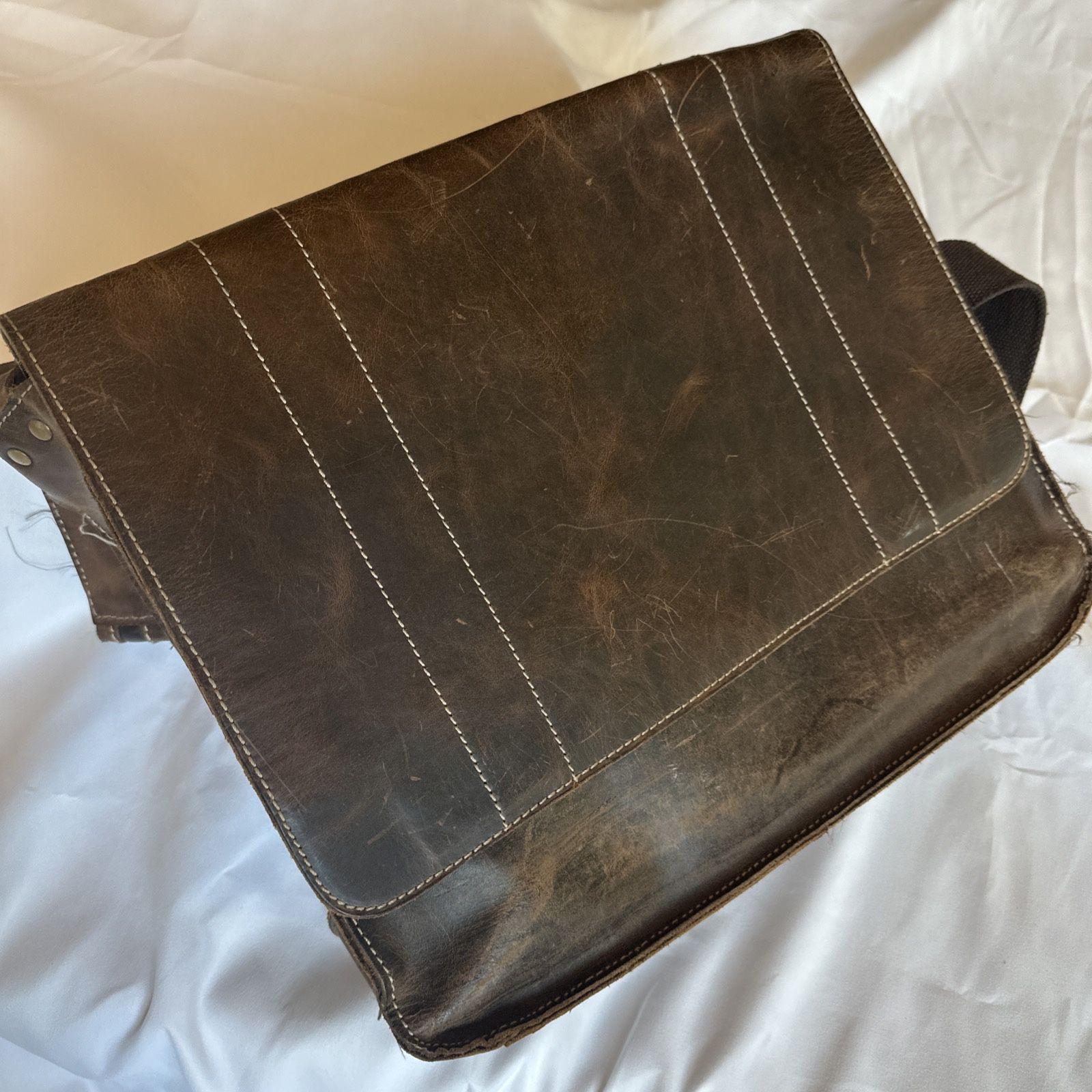All Leather Messenger Bag