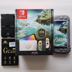 Nintendo Switch OLED - Zelda Special Edition Tear of the Kingdom TOTK w/Game + Accessories