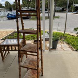 Bamboo Table and plant stand