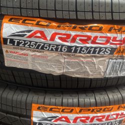 LT 225/75/16 Arroyo Tires 10ply