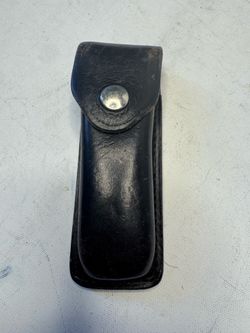 vintage black leather pouch