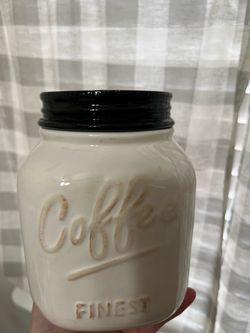 Ceramic Canisters with Black Lid