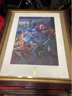 Signed Stan Lee Marvel poster numbered